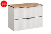 Set mobili bagno 80 cm con piano Adel White 80 x 1401 x 46 cm