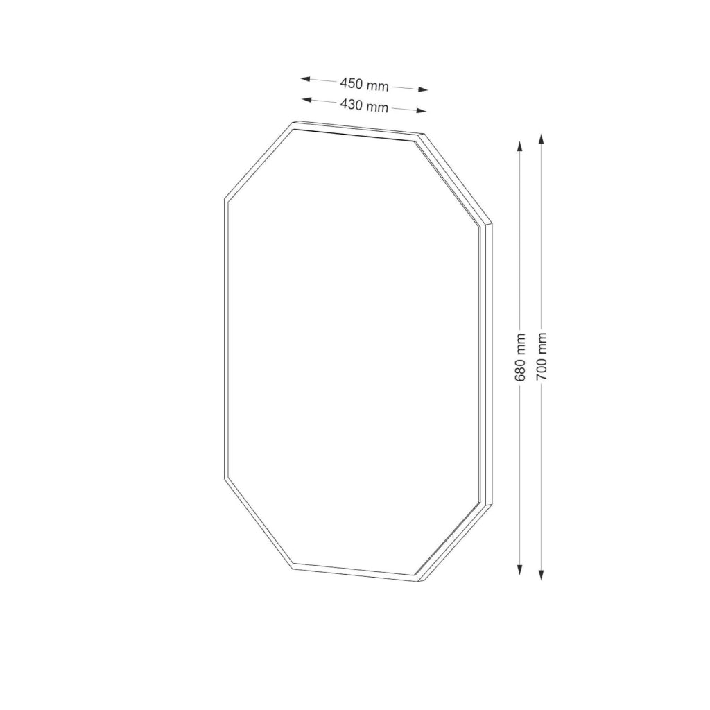 Giudice, Specchio Forma Ottagonale, 2x70h cm Marrone Noce