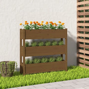 Fioriera Marrone Ambra 112x25x104,5cm in Legno Massello di Pino 823923