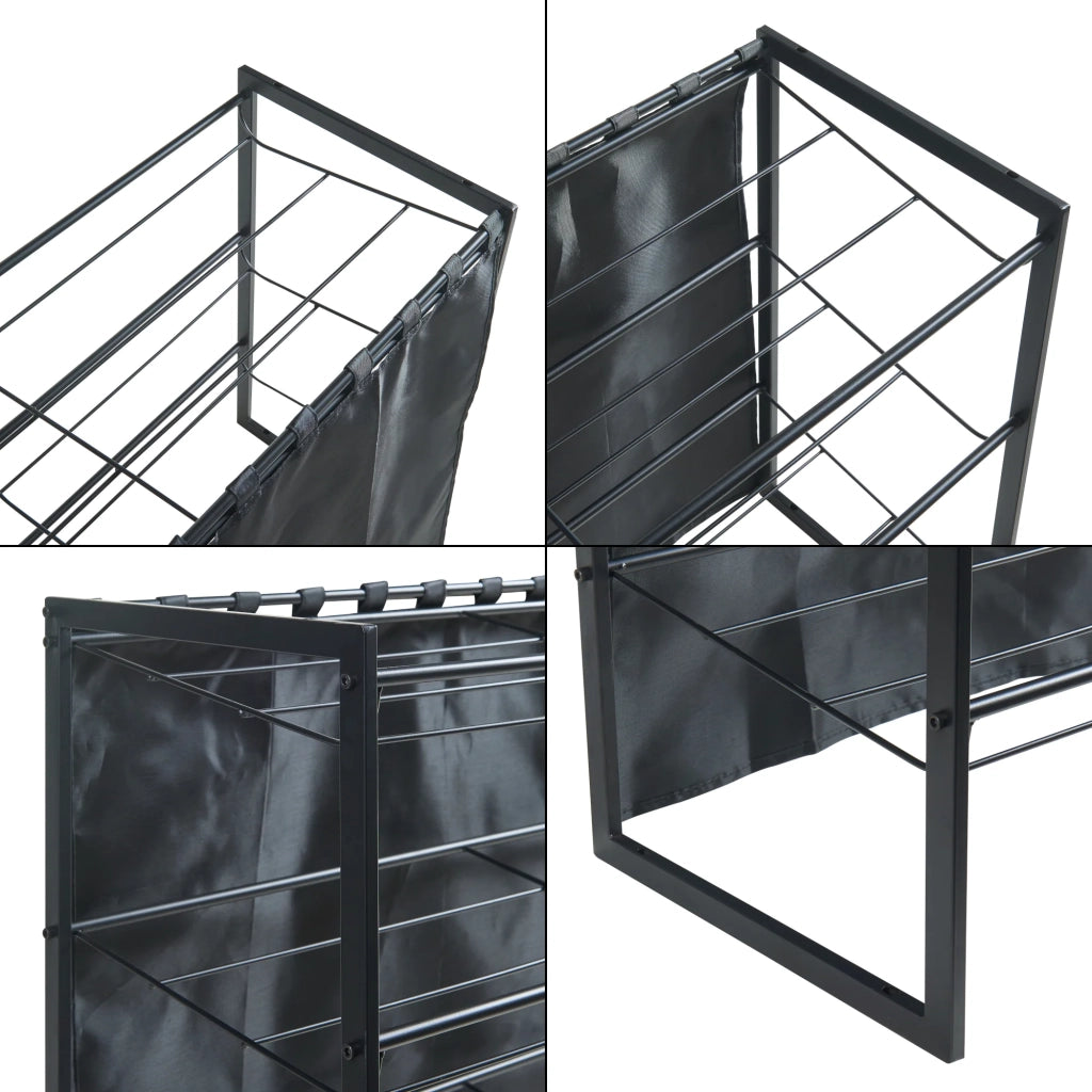 Scaffale dal design senza tempo per soggiorno/camera da letto contenitore per scarpe 80 x 32 x 60 cm nero 03_0011326