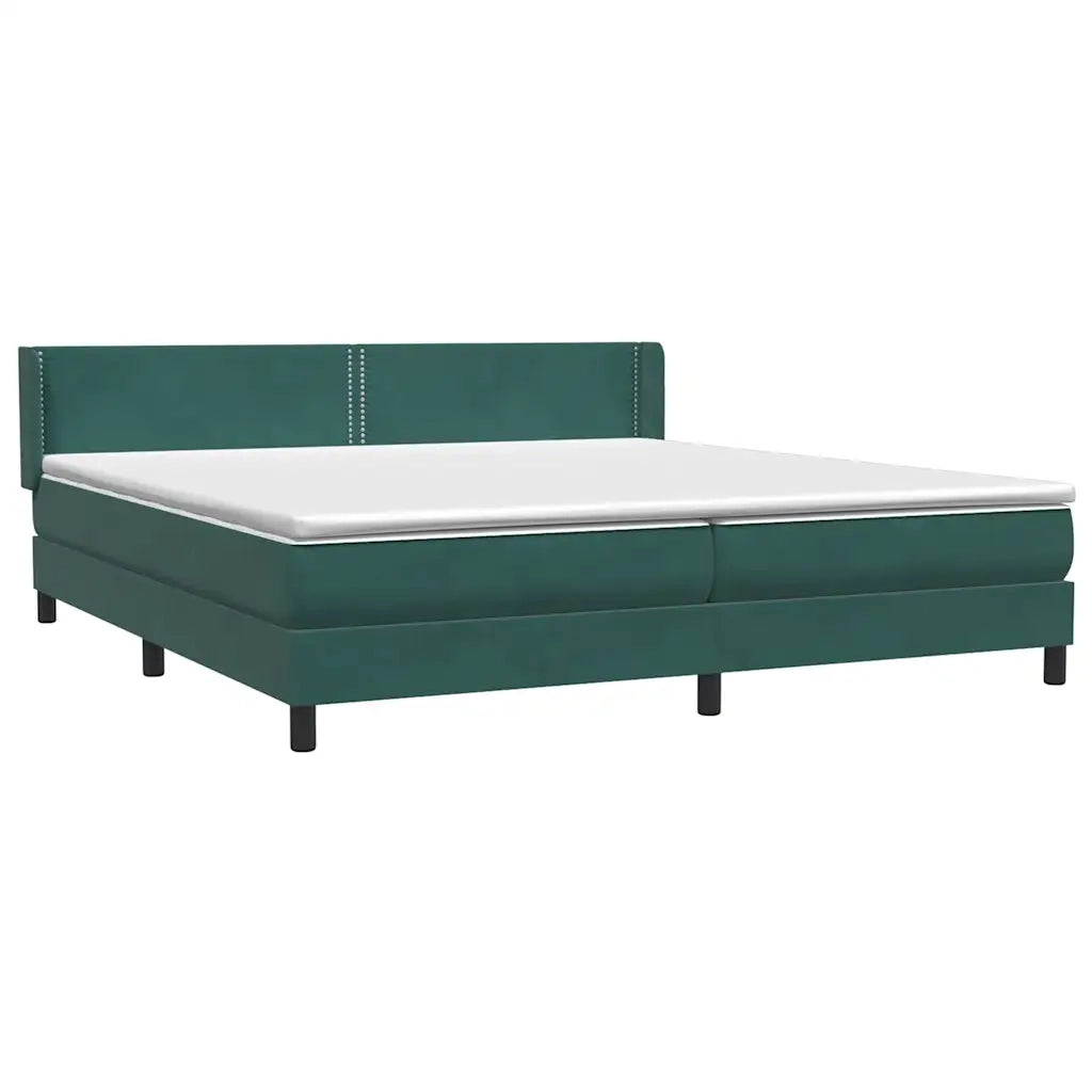 Giroletto a Molle con Materasso Verde Scuro 180x220 cm Velluto 3318084