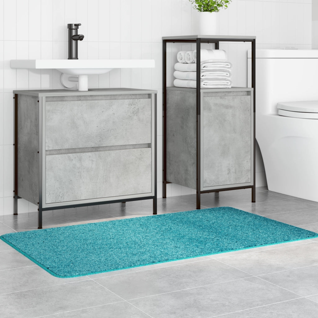 Tappetino da bagno rettangolare turchese 70x120 cm in polipropilene antiscivolo