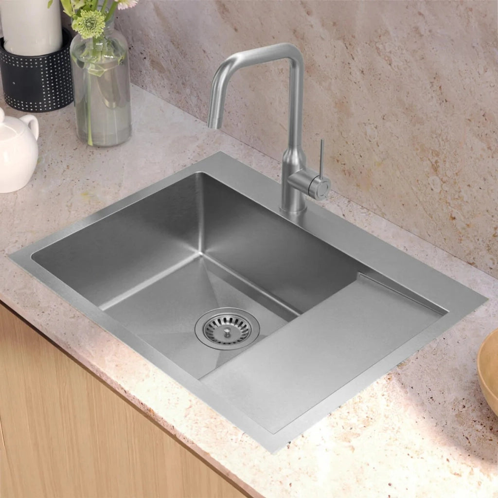 Lavello In Acciaio Russel 116 Brush Nickel Ventricolo sinistro
