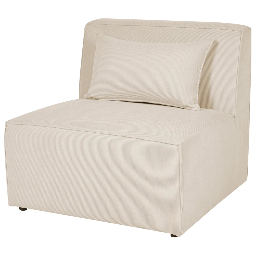 Chaise Lounge imbottita in velluto a coste beige a due pezzi design moderno salotto soggiorno