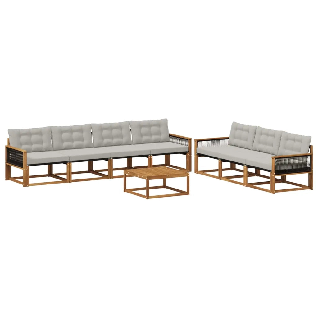 Set di divani da esterno 8 pcs Naturale e Grigio Chiaro 3381295
