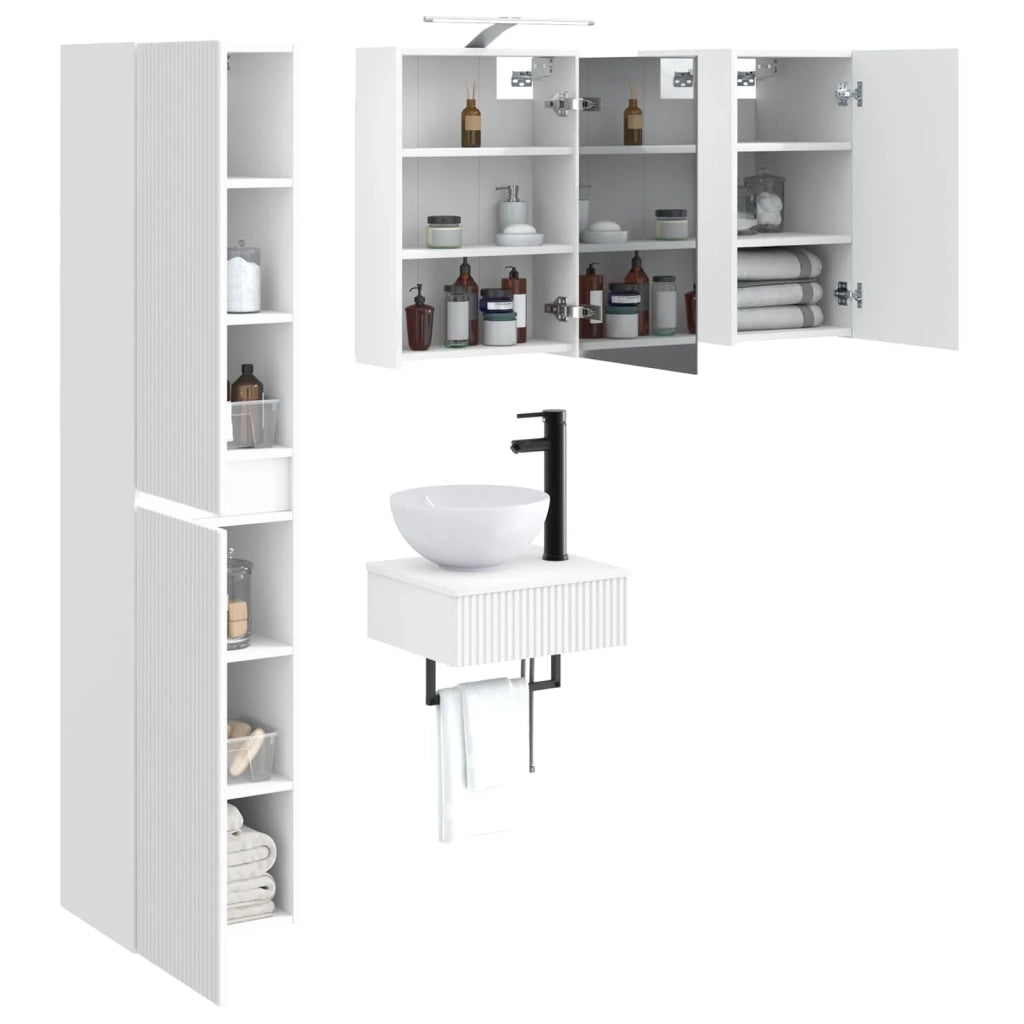 Set di mobili per il bagno 5 pcs Bianco 3407247