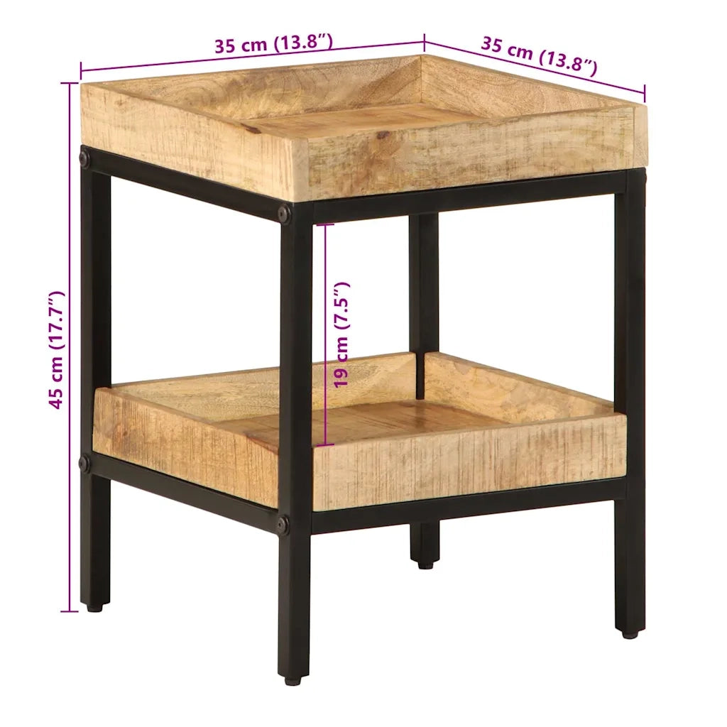 Tavolo laterale Marrone 35 x 35 x 45 cm Legno di mango massello 374089
