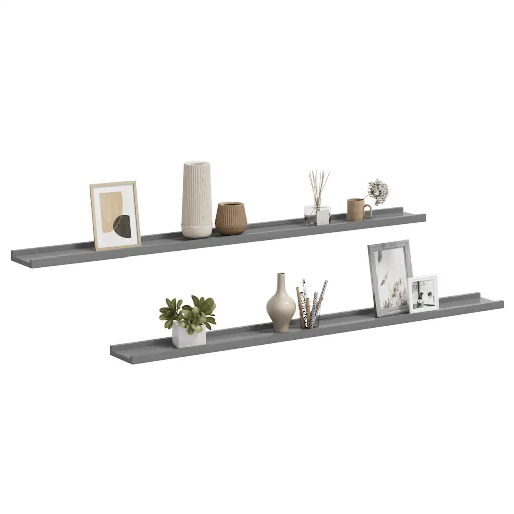 Mensole da Parete 2 pz Grigie 115x9x3 cm cod mxl 33413