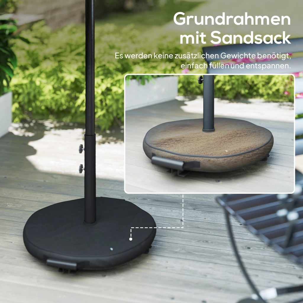 Ombrellone da balcone pieghevole con manovella e base ¨C zephmum ¨C crema ?300 cm