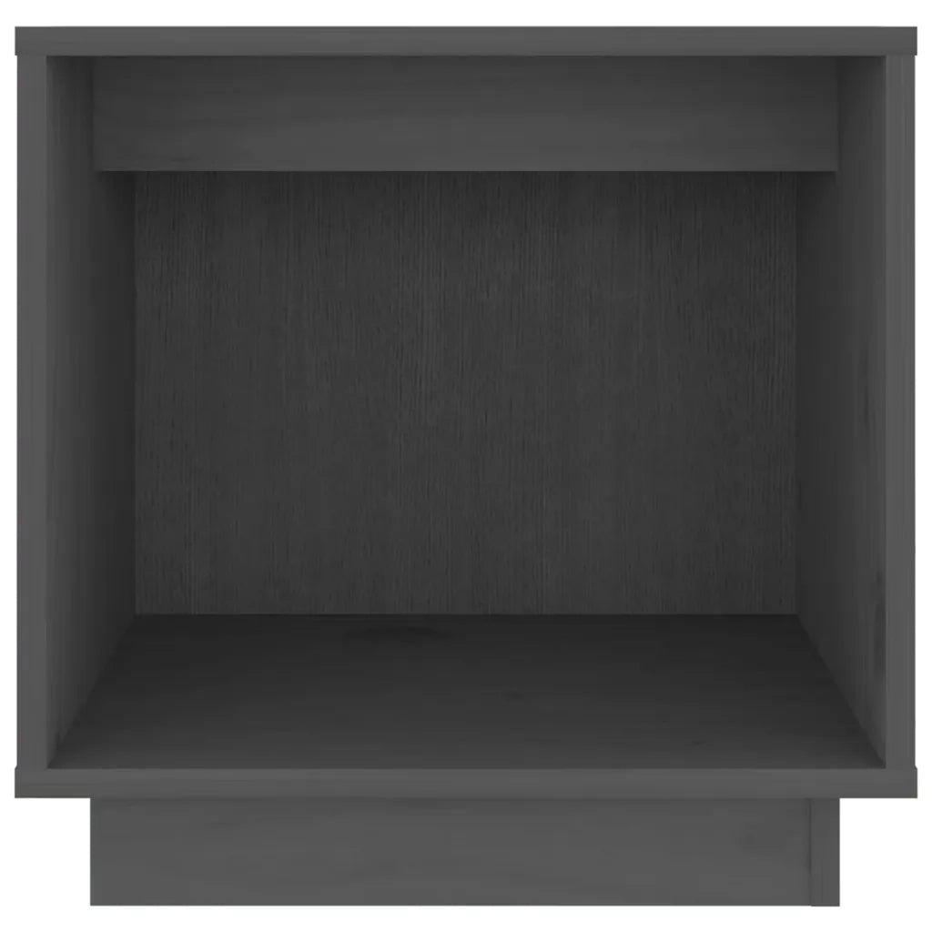 Comodino Grigio 40x30x40 cm in Legno Massello di Pino cod mxl 30796