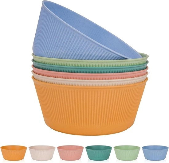 Set di insalata per campeggio premium - 6 pezzi - 60 oz - Plastica - Insalata per picnic BBQ - Insalata per zuppe - Insalata per dessert