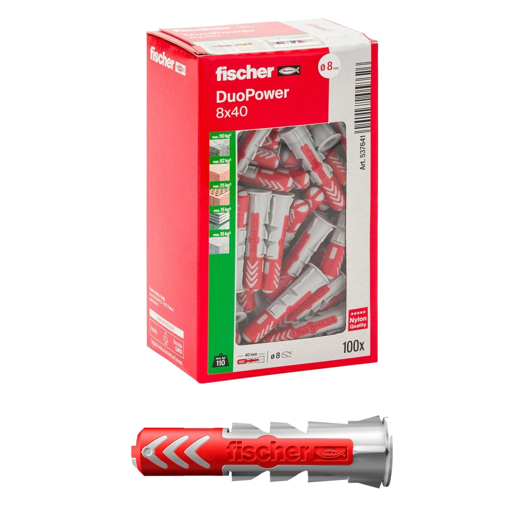 Tassello Duopower Ø 8 x 40 mm Fischer 100 Pezzi