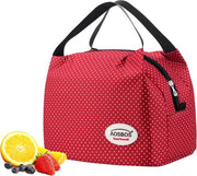 Borsa termica per picnic miniatura per donne isolata per bicicletta tasca pieghevole per viaggio impermeabile con chiusura a zip 8,5 l colore rosso