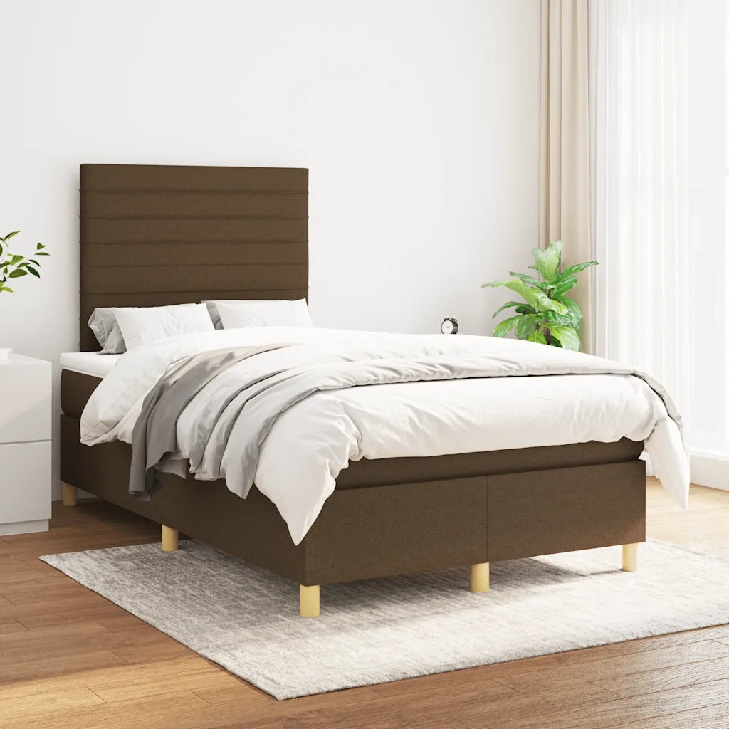 Giroletto a Molle con Materasso Marrone Scuro 120x190cm Tessutocod mxl 116246