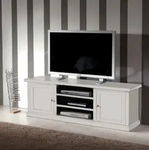 Mobile Porta tv Shabby chic bianco 2 ante 3 vani
