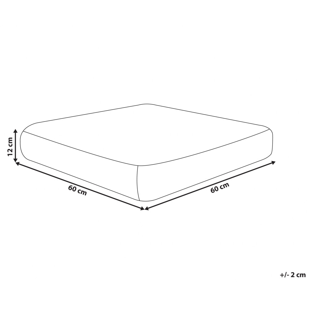 Cuscino da pavimento in cotone verde e bianco 60 x 60 x 12 cm Pouf quadrato con motivo geometrico boho moderno in tessuto