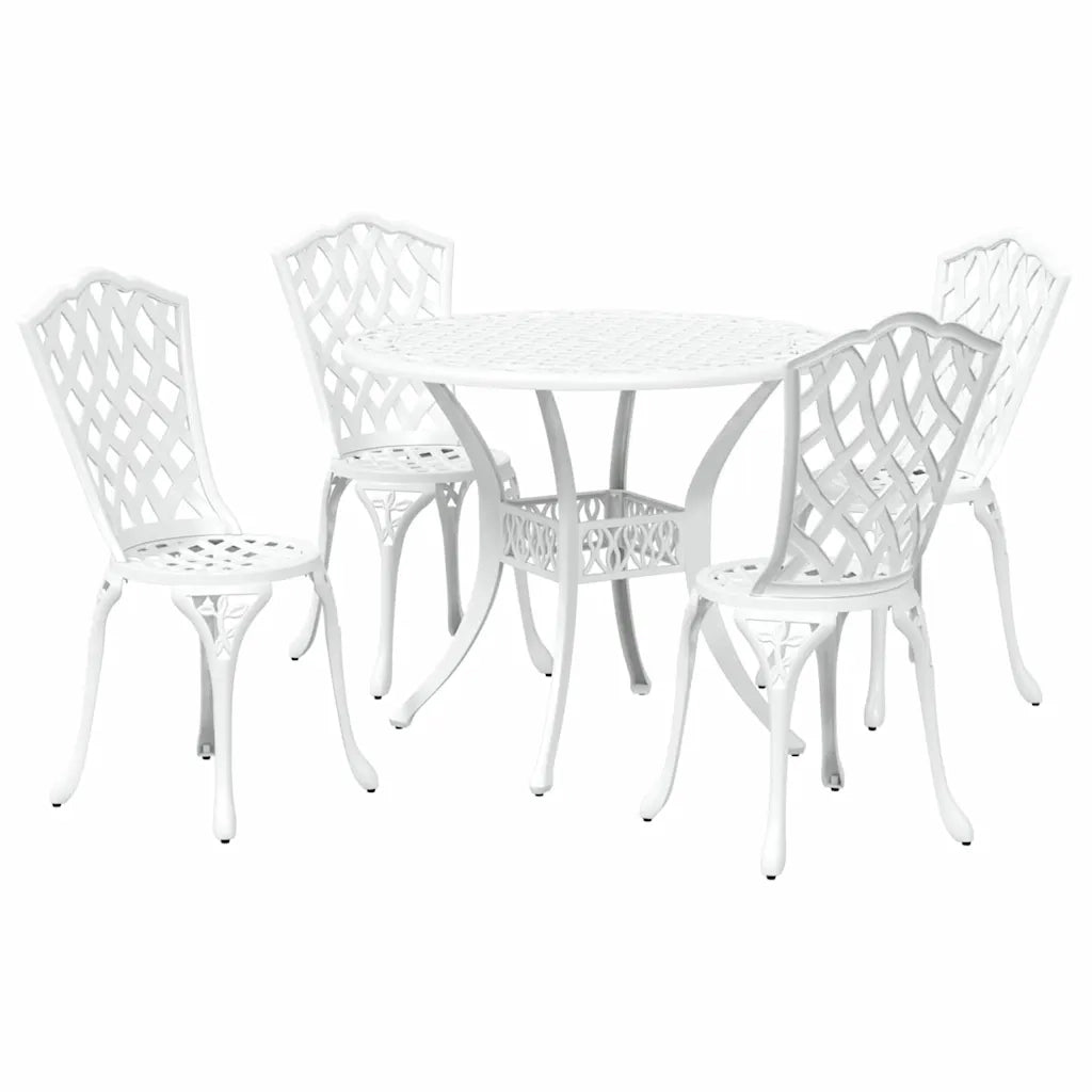 Set da Pranzo per Giardino 5 pcs Bianco Alluminio 3334710