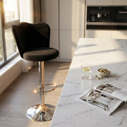 Sgabello alto con Schienale in Velluto Metallo cm 51x49x101 - MAVERIK