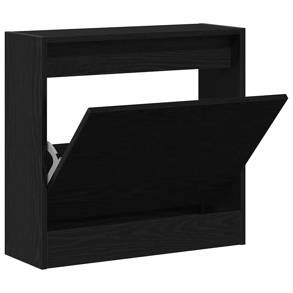 Mobile per scarpe Rovere Nero 60 x 21 x 57 cm Legno multistrato 869101