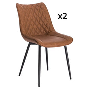 Sedia da pranzo 85,5 cm in similpelle marrone chiaro, set da 2