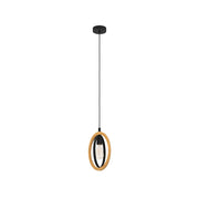 Lampadario Industrial Basildon 1 Luce Metallo Nero E Marrone