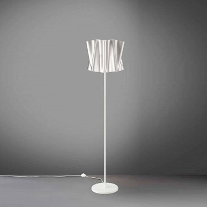Piantana base e stelo in metallo FOLIO paralume Argento diametro 40x h164 cm