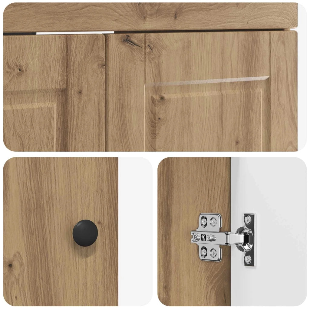 Mobiletto da bagno sotto il lavello Rovere Artigianale 890083