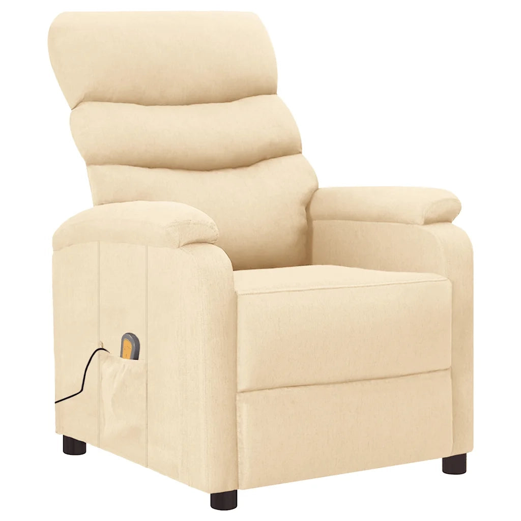Poltrona Massaggiante Reclinabile Crema in Tessuto cod mxl 41344