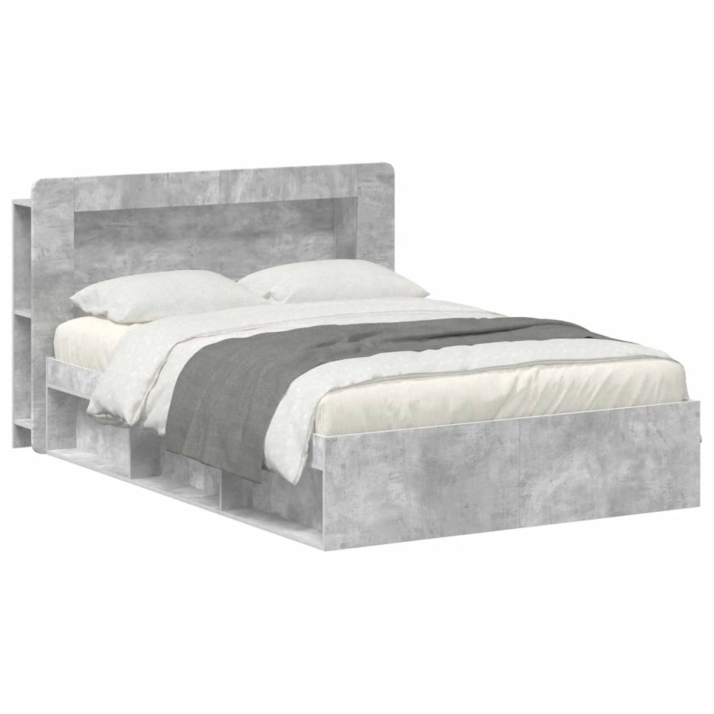 Telaio del letto con storage Grigio Cemento 140 x 190 cm
