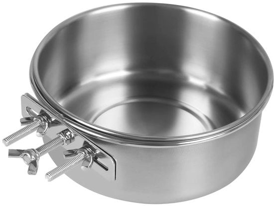 Accessorio per uccelli in acciaio inossidabile - Fissaggio con 3 viti - Mangiatoia divisoria per pappagalli - Adatta per parrocchetto/ara - Facile da pulire