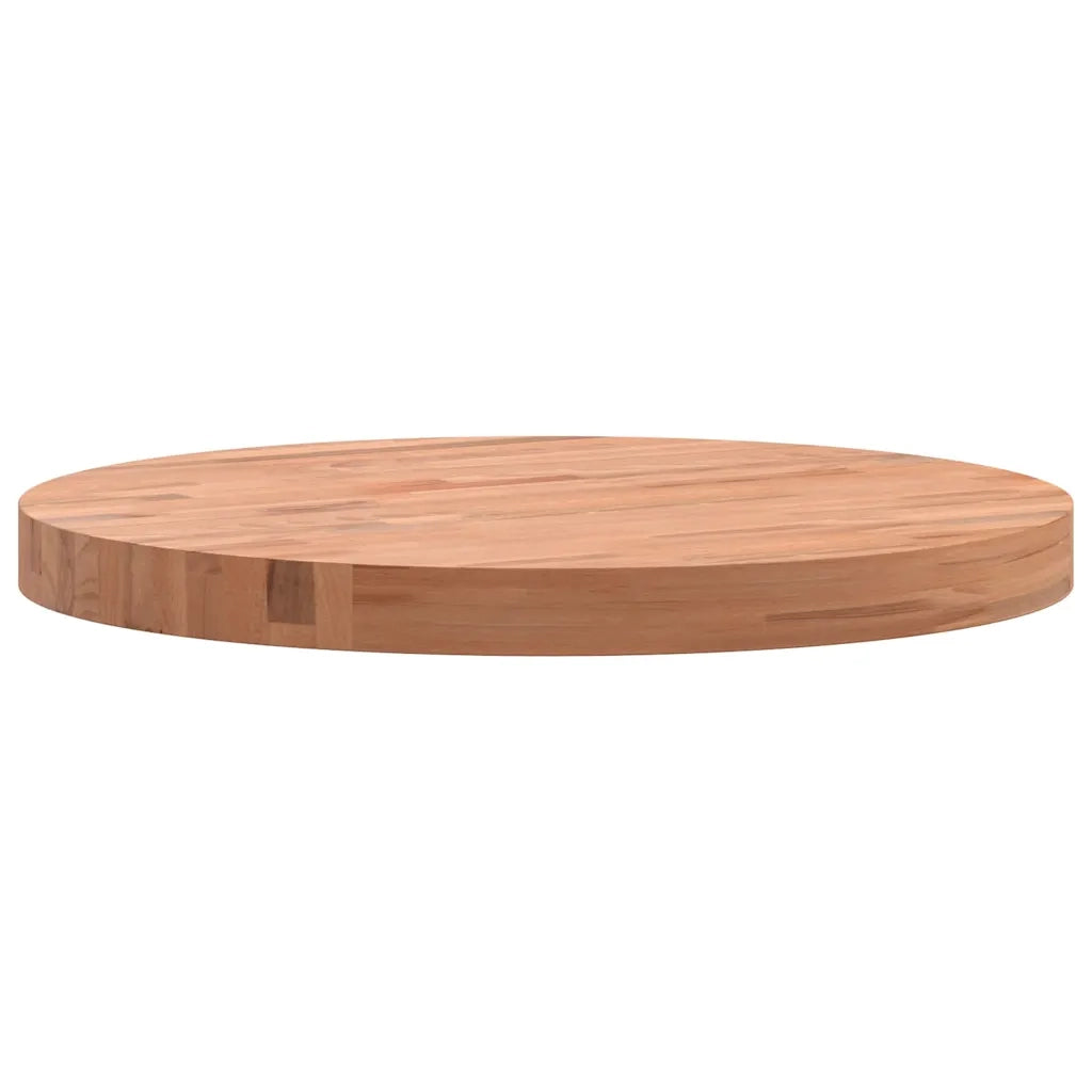 Piano per Tavolo Ã˜50x4 cm Rotondo in Legno Massello di Faggio