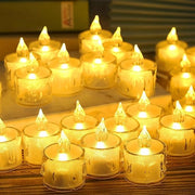 Luce a Led elettrica - 35 pezzi, senza fiamma e alimentata da batterie, caldo giallo per decorazione
