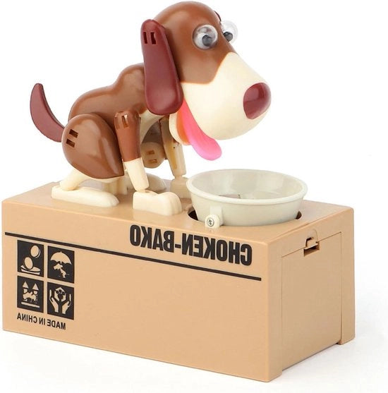 Contenitore per Risparmiare per Cani Affamati Regalo di Compleanno per Bambini Marrone