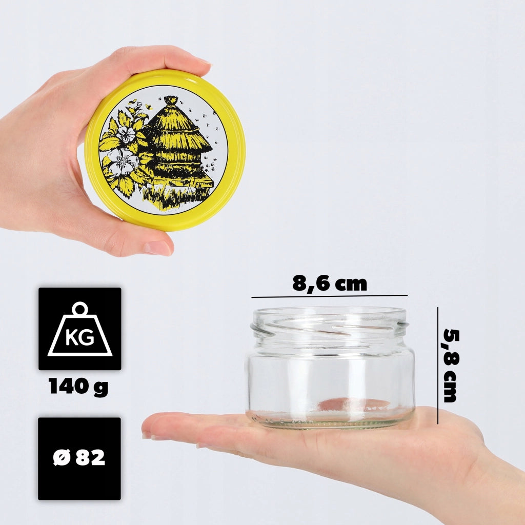 Barattoli per conserve KADAX Denia 250ml 10 pezzi 82mm + coperchio "Api"