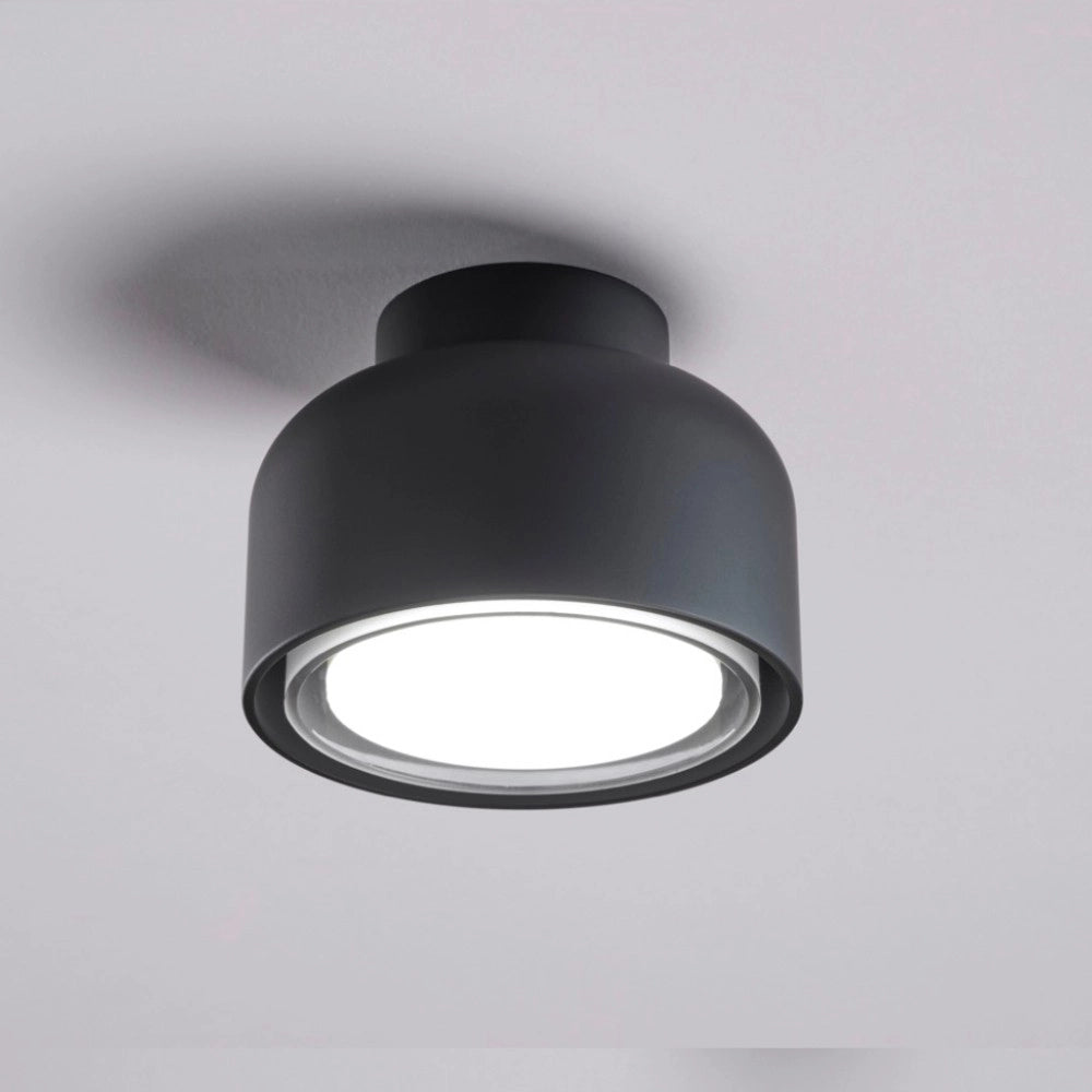 Plafoniera BOTTONE moderna in alluminio Nero 1xGX53