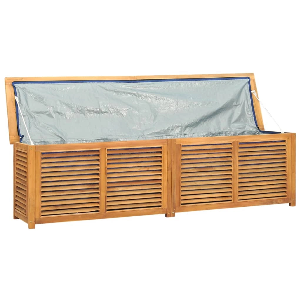 Scatola e borsa portaoggetti da giardino 200 x 50 x 53 cm in legno massello di teak 02_0013133