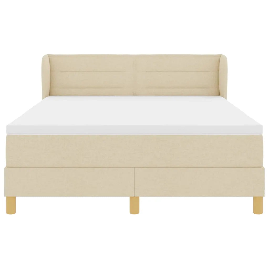 Letto a molle con materasso Crema 140 x 200 cm Tessuto 3340155