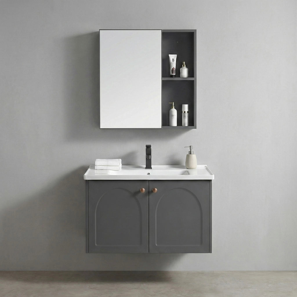 Set Di Mobili Da Bagno Con Lavabo Denver 60cm Grey