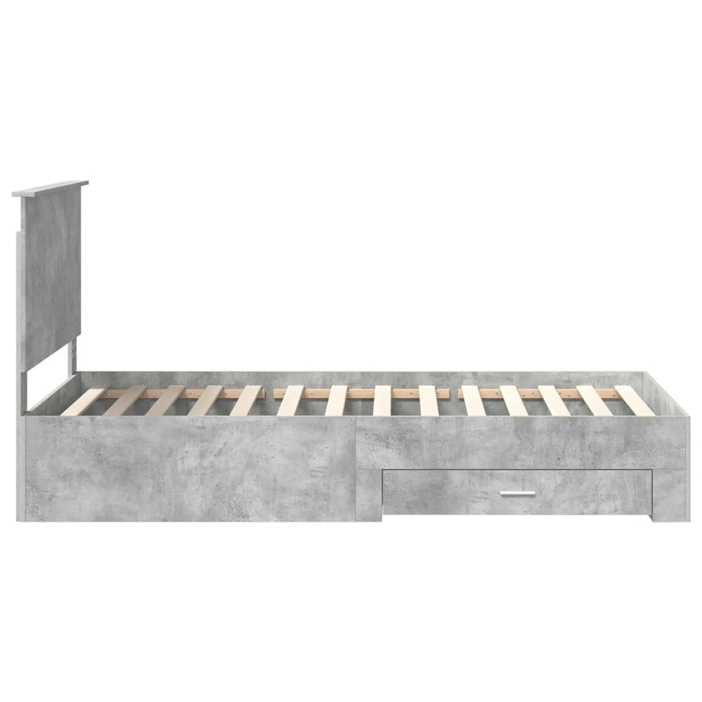 Struttura del letto con testiera-Giroletto con Testiera Grigio cemento 100 x 200 cm 930545