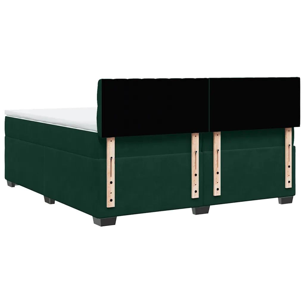 Giroletto a Molle con Materasso Verde Scuro 200x200 cm Velluto 3286411