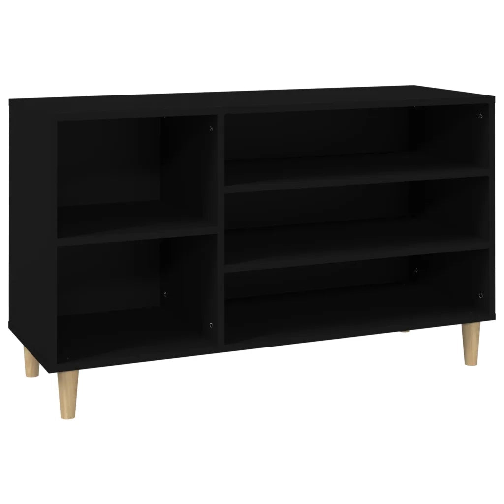 Scarpiera-Scaffale per scarpe Nera 102x36x60 cm in Legno Multistrato 163262