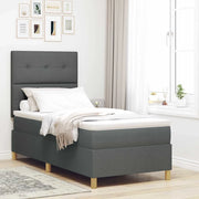 Letto a Sorgente LED Grigio scuro 90 x 190 cm Tessuto 3343062