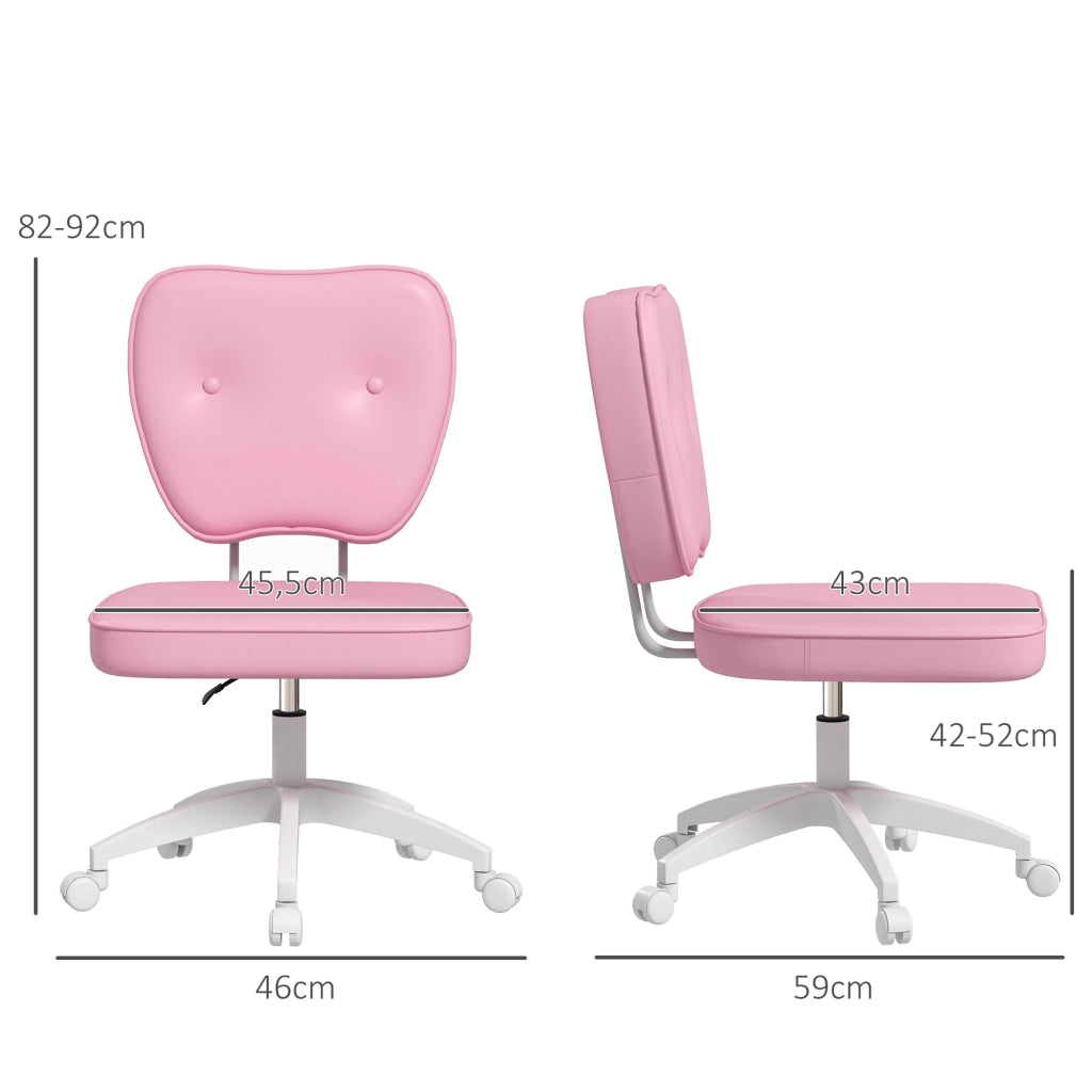 Sedia da ufficio senza braccioli ¨C Zephmum ¨C Rosa 46x59x82-92cm