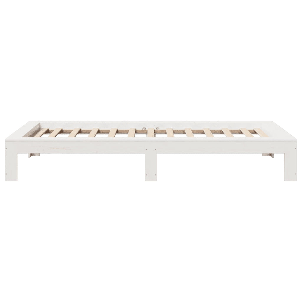 Giroletto senza Materasso Bianco 100x200 cm Legno Massello Pino