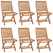 Sedie da Giardino Pieghevoli con Cuscini 6 pz Massello di Teak 3072854