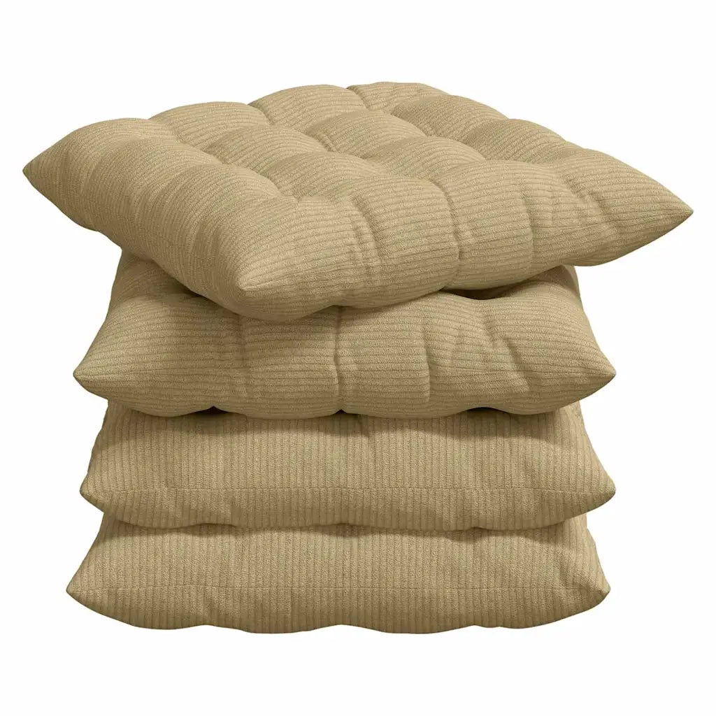 Cuscini per Seduta 4 pz | Cuscini per sedie Grigio Verde 40 x 40 x 6 cm
