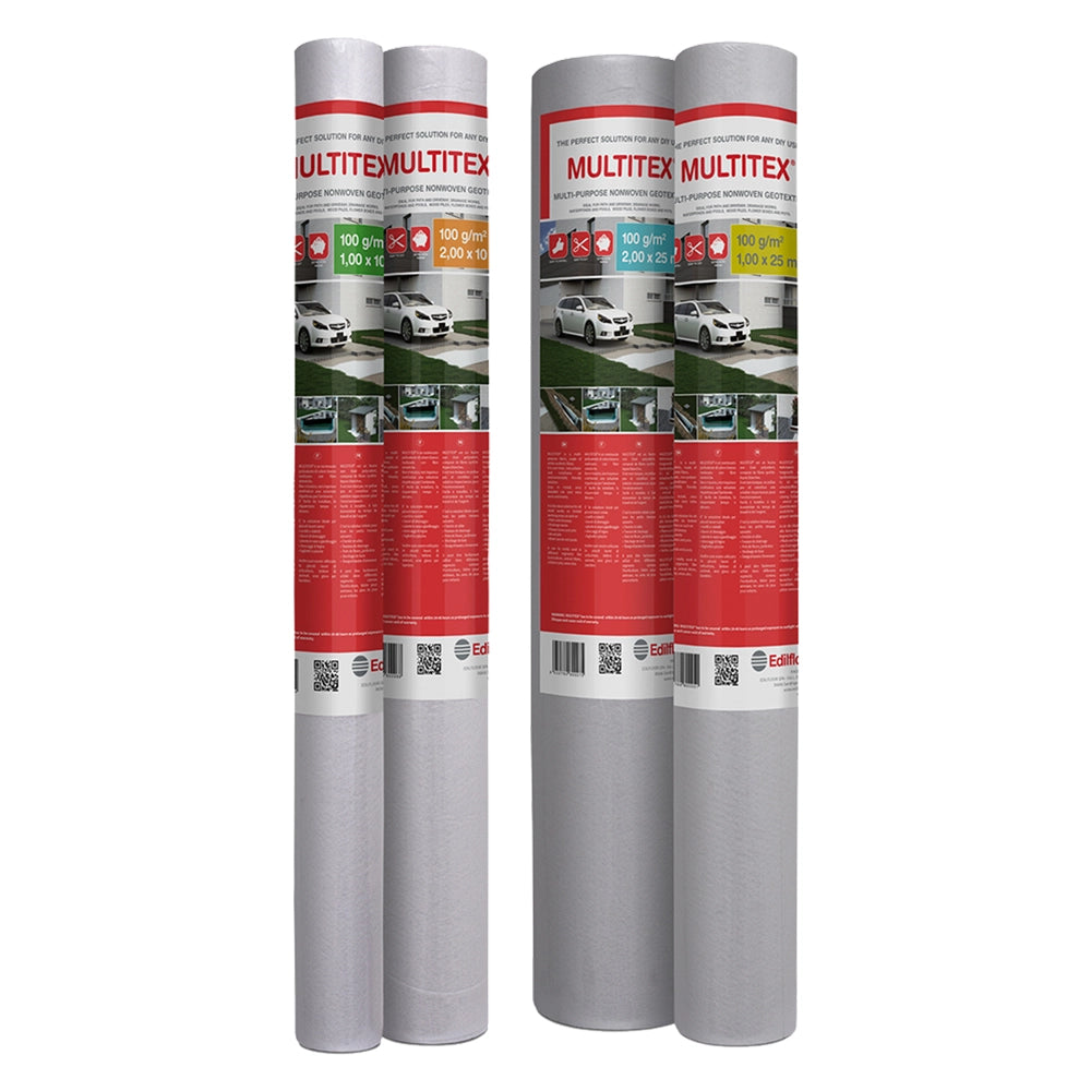 TESSUTO NON TESSUTO PER DRENAGGI 'MULTITEX' mt 1 x 25  - EDILFLOOR