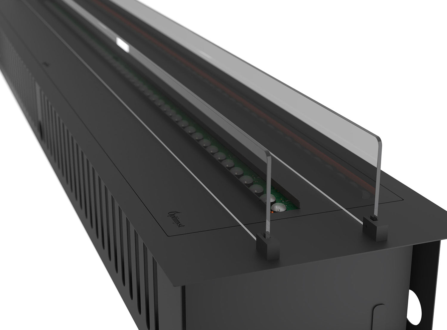 Camino a Vapore Elettrico da Incasso 220x48,5x33 cm Invapo con LED RGB Nero