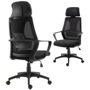 Sedia da ufficio ergonomica in rete ¨C zephmum ¨C nero, 64x55x116-126 cm