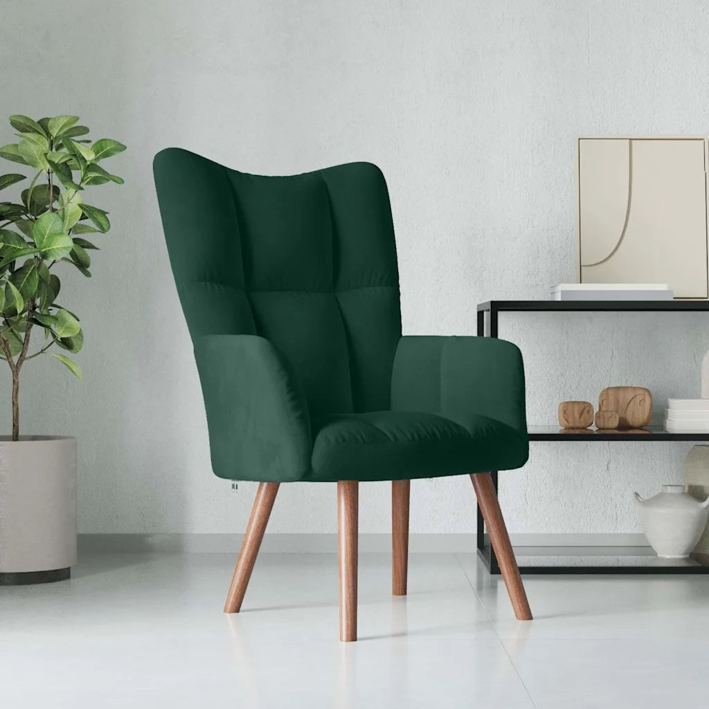 Divano Sedia-Poltrona Relax Verde Scuro in Velluto 835798
